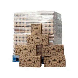 1000 KGS DE BUCHES COMPRESSÉES DE JOUR, BOIS DE CHAUFFAGE DENSIFIÉ POUR POÊLE À BOIS CHEMINÉE 5 CARTONS DE BOIS D’ALLUMAGE / 1 CARTON 2KG ALLUME-FEU