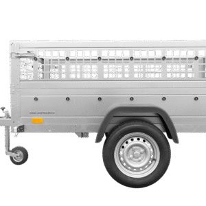 REMORQUE BASCULANTE 200X125 AVEC RIDELLES GRILLAGÉES ET ROUE JOCKEY – GARDEN TRAILER 201 KIPP